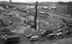 Magyarország, Budapest IX., Boráros tér, aluljáró építése., 1981, Magyar Rendőr, Tatra-márka, IFA-márka, Rába-márka, IFA W50, Ganz-márka, Skoda Liaz-márka, Budapest, Praga V3S, Tatra 148, Skoda 706 RT/MT, Rába 833, ZiL-130, Fortepan #66580