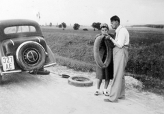 Opel Olympia típusú személygépkocsi., 1935, Fortepan, közlekedés, jármű, német gyártmány, Opel-márka, baleset, rendszám, Opel Olympia 1935, Fortepan #6679