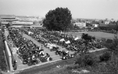 Hungary, Budapest III., Laborc utca. Háttérben a Bécsi út, balra az Radelkis épülete., 1982, Magyar Rendőr, motorcycle, motorcycle race, Budapest, Fortepan #66892