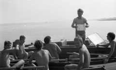 Hungary,Lake Balaton, Zánka, Úttörőváros (később Gyermek és Ifjúsági Centrum)., 1982, Magyar Rendőr, boat, motorboat, paddling, education, Fortepan #66895