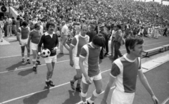 Magyarország, Népstadion, Budapest XIV., Színészek-Újságírók Rangadó (SZÚR). Az újságírók csapata, kapusmezben Déri János., 1983, Magyar Rendőr, futballcsapat, Budapest, Fortepan #67056