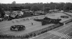 Hungary, Budapest XIV., Ötvenhatosok tere (Felvonulási tér), május 1-i felvonulás., 1985, Magyar Rendőr, 1st of May parade, tableau, Budapest, Fortepan #67137