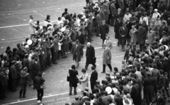 Hungary, Budapest XIV., Ötvenhatosok tere (Felvonulási tér), május 1-i felvonulás, középen Kádár János., 1985, Magyar Rendőr, 1st of May parade, Budapest, Fortepan #67140