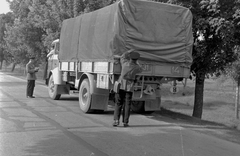 Magyarország, 1961, Magyar Rendőr, csehszlovák gyártmány, teherautó, Skoda-márka, igazoltatás, rendszám, járőrtáska, Fortepan #67435