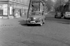 Magyarország, Budapest VIII., Bláthy Ottó utca, szemben a Benyovszky Móricz utca, a távolban a Népliget., 1961, Magyar Rendőr, szovjet gyártmány, GAZ-márka, GAZ M20 Pobjeda, rendszám, tanuló vezető, Budapest, Fortepan #67440