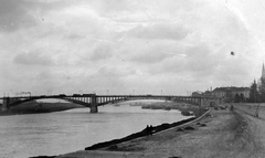 Magyarország, Szeged, Tisza-part és a közúti híd., 1936, Fortepan, híd, rakpart, Gustave Eiffel-terv, Feketeházy János-terv, Fortepan #6947