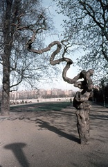 Hungary, Margit Islands, Budapest, háttérben a Szent István park épületei., 1971, Zsanda Zsolt, Vajszada Károly, colorful, Fortepan #70045