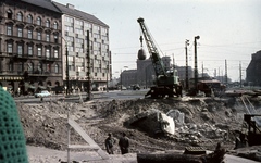 Hungary, Budapest VIII.,Budapest VII., Baross tér., 1968, Zsanda Zsolt, Vajszada Károly, colorful, overpass, Budapest, Fortepan #70049