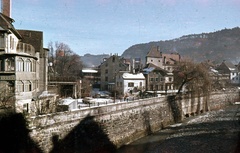 Ausztria, Feldkirch, Ill folyó, a Heilig Kreuz Brückéről nézve., 1967, Zsanda Zsolt, Vajszada Károly, színes, Fortepan #70074