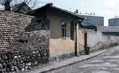 Hungary, Óbuda, Budapest III., Szőlőkert utca az 1. számtól a Kiscelli utca felé nézve, háttérben a Pacsirta utca, mögötte a Pacsirtamező (Korvin Ottó) utca., 1968, Zsanda Zsolt, Vajszada Károly, colorful, street view, Budapest, Fortepan #70097