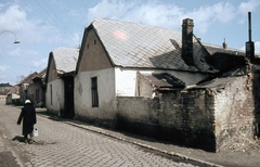 Hungary, Óbuda, Budapest III., Solymári utca a Vörösvári út felé nézve., 1968, Zsanda Zsolt, Vajszada Károly, colorful, street view, Budapest, chimney, Fortepan #70106