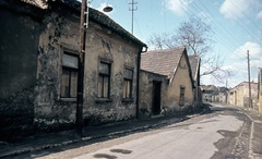 Hungary, Óbuda, Budapest III., Szőlőkert utca a Föld utca felől a Solymári utca felé nézve., 1968, Zsanda Zsolt, Vajszada Károly, colorful, street view, Budapest, pylon, Fortepan #70109