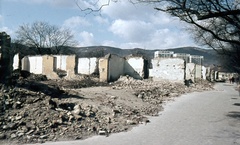 Hungary, Óbuda, Budapest III., Kórház utca a Vihar utca felé nézve., 1968, Zsanda Zsolt, Vajszada Károly, colorful, street view, ruins, Budapest, Fortepan #70114