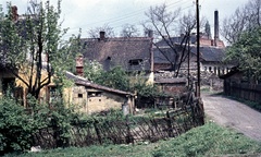 Hungary, Óbuda, Budapest III., utcaköz a Körte utcánál., 1968, Zsanda Zsolt, Vajszada Károly, colorful, street view, dustbin, Budapest, Fortepan #70123