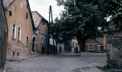 Magyarország, Szentendre, Rab Ráby tér, balra Rab Ráby háza., 1969, Zsanda Zsolt, Vajszada Károly, színes, utcakép, Fortepan #70126