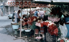 Magyarország, Budapest II., Fény utcai piac, virágárusok a Retek utcai oldalon., 1969, Zsanda Zsolt, Vajszada Károly, színes, vödör, vájdling, virágárus, Budapest, Fortepan #70138