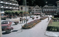 Liechtenstein, Vaduz, Städtle., 1967, Zsanda Zsolt, Vajszada Károly, színes, Fortepan #70176