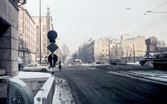 Magyarország, Budapest VIII.,Budapest V.,Budapest VII., Astoria kereszteződés a Kossuth Lajos utcától a Rákóczi út felé nézve., 1969, Zsanda Zsolt, Vajszada Károly, színes, Budapest, Fortepan #70183