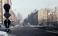 Magyarország, Budapest VIII.,Budapest V.,Budapest VII., Astoria kereszteződés a Kossuth Lajos utcától a Rákóczi út felé nézve., 1969, Zsanda Zsolt, Vajszada Károly, színes, Budapest, Fortepan #70184