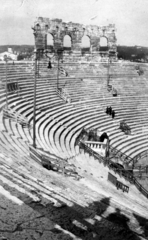 Olaszország, Verona, Aréna, ókori amfiteátrum., 1950, Teodoro Wolf-Ferrari, amfiteátrum, rom, világörökség, műemlék, Fortepan #70325