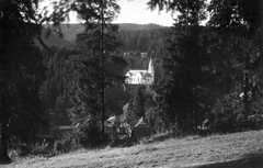 Romania,Transylvania, Borsec, szemben a katolikus templom., 1935, Jáki László, picture, Catholic Church, Fortepan #70357