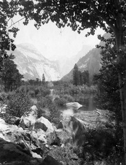 Amerikai Egyesült Államok, Kalifornia állam, Yosemite Nemzeti Park, Merced folyó., 1912, Teodoro Wolf-Ferrari, látkép, folyópart, Fortepan #70456