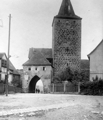 Németország, Neustadt an der Aisch, Nürnbergi kapu., 1912, Teodoro Wolf-Ferrari, toronyóra, Fortepan #70460