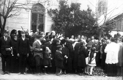 1934, Jáki László, procession, folk costume, eagle feather, Fortepan #70679