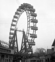 Ausztria, Bécs, Práter., 1936, Lissák Tivadar, felirat, óriáskerék, vidámpark, Fortepan #71165