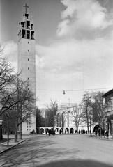 Magyarország, Budapest XII., Maros utca, szemben a városmajori Jézus Szíve-templom., 1942, Lissák Tivadar, templom, Budapest, Árkay Aladár-terv, Árkay Bertalan-terv, Fortepan #71926