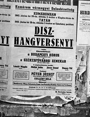 Slovakia, Komarno, a Budapesti Kórus és a Székesfővárosi Zenekar hangversenyét hirdető plakát., 1943, Lissák Tivadar, poster, Fortepan #72169