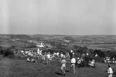 Magyarország, Bakonyjákó, a község látképe Farkasgyepű felől., 1943, Lissák Tivadar, templom, látkép, Fortepan #72395