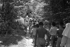 Magyarország, Farkasgyepű,Bakonyjákó, a két helység közötti kirándulás, a Frigyes főherceg üdülőtelep és erdei iskola nevelőnői., 1943, Lissák Tivadar, kirándulás, erdei iskola, Fortepan #72398