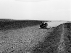 Magyarország, Domony, a község külterülete., 1943, Lissák Tivadar, Fiat-márka, olasz gyártmány, automobil, Fiat 508 Balilla, por, Fortepan #72570