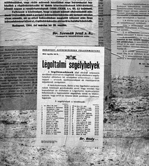 Hungary, Budapest, 1944, Lissák Tivadar, poster, bombing, Fortepan #72675