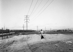 Hungary, Budapest X., balra a Ferihegyi repülőtérre vezető út a mai metróval való kereszteződés vonalából nézve., 1944, Lissák Tivadar, power line, Budapest, Fortepan #72686