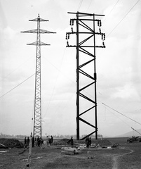 Hungary, Lőrinci, látkép a várostól észak felé nézve., 1944, Lissák Tivadar, power line, Fortepan #72691