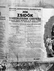 Hungary, Budapest, 1944, Lissák Tivadar, holocaust, poster, judaism, fascism, Fortepan #72696