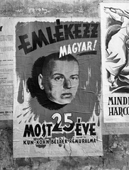 Hungary, Budapest, 1944, Lissák Tivadar, poster, judaism, antisemitism, György Szennik-grafika, fascism, Béla Kun-portrayal, Fortepan #72698