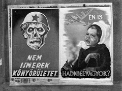 Hungary, Budapest, 1944, Lissák Tivadar, poster, bombing, György Szennik-grafika, fascism, Fortepan #72728