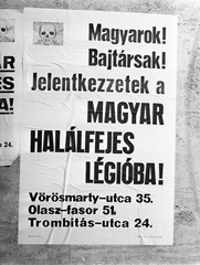 Magyarország, Budapest II., 1944, Lissák Tivadar, plakát, hungarizmus, Budapest, fasizmus, Fortepan #72886