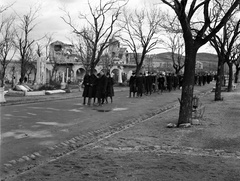 Magyarország, Budapest XII., Farkasréti temető., 1945, Lissák Tivadar, háborús kár, temető, rom, temetés, Budapest, Fortepan #72958