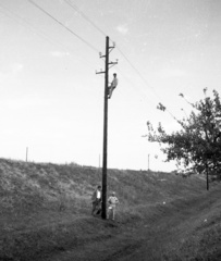 1935, Lissák Tivadar, pylon, embankment, assembly, Fortepan #73131