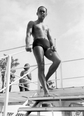 1940, Fortepan, swimming pool, half-naked, strong, Fortepan #7325