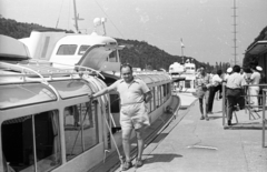 Magyarország,Balaton, Tihany, Csopak vízibusz a kikötőben., 1957, Pálfi Balázs, hajó, vízibusz, Fortepan #73510