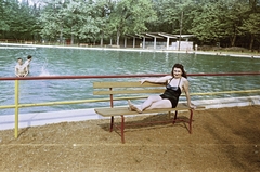 Hungary, Harkány, strandfürdő., 1958, Márton Gábor, colorful, bathing, Fortepan #73552