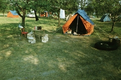 Hungary, Lake of Szelid, kemping., 1971, Márton Gábor, colorful, tent, camping, Fortepan #73592