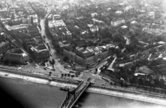 Magyarország, Budapest XI., légifotó, középpontban a Szent Gellért tér, szemben a Bartók Béla út., 1963, MHSZ, légi felvétel, Budapest, Fortepan #73737