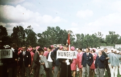 Mexikó, Mexikóváros, a XIX. nyári olimpiai játékok megnyitóünnepségére várakozó magyar csapat., 1968, Romák Éva, sport, színes, olimpia, sportoló, Fortepan #73743