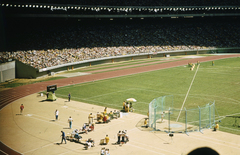 Kanada, Montreal, Olimpiai stadion., 1976, Romák Éva, színes, olimpia, stadion, atlétika, kalapácsvetés, Roger Taillibert-terv, Fortepan #73776